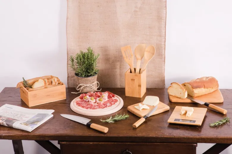 Bilancia da cucina, elettronica, bambù, 5 kg