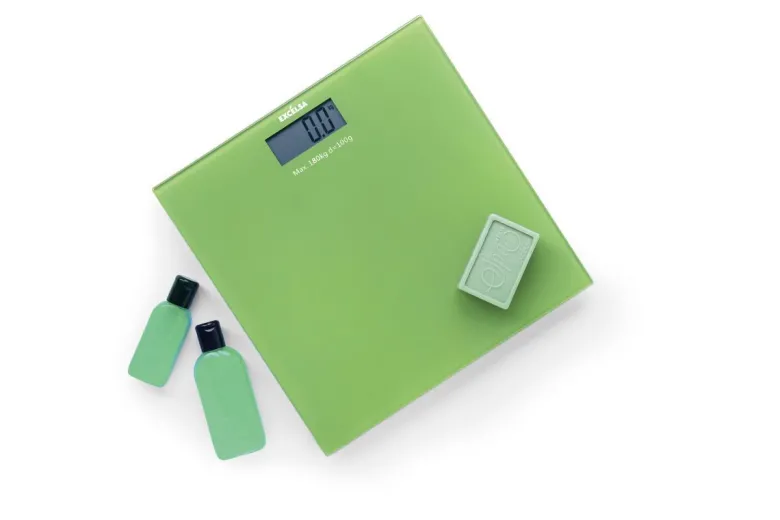 Bilancia pesapersone, elettronica, vetro, verde