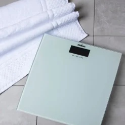 Bilancia pesapersone, elettronica, vetro, bianco