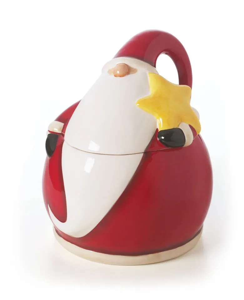 Biscottiera, babbo natale, ceramica