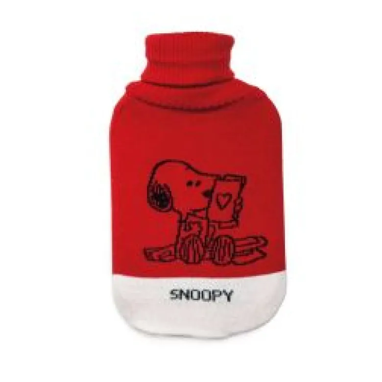 Borsa acqua calda, rivestita snoopy, 2 litri, rosso
