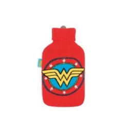 Borsa acqua calda, rivestita wonder woman, 2 litri, rosso