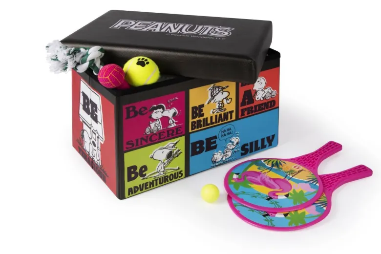 Box portatutto, con seduta, rettangolare, peanuts