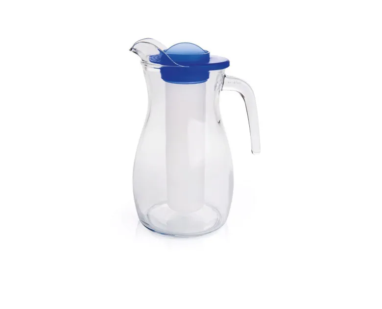 Brocca con coperchio e rinfrescatore, vetro, 1,5 litri