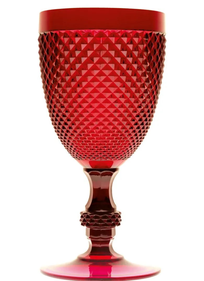Calici diamantati, 6 pezzi, plastica resistente, rosso