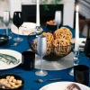 Calici vino e bicchieri, 8 pezzi, vetro, bianco e nero
