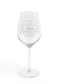 Calici vino, 6 pezzi, decoro shabby, vetro, trasparente