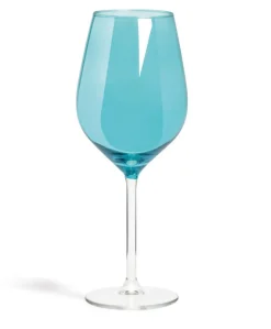 Calici vino, 6 pezzi, vetro, azzurro