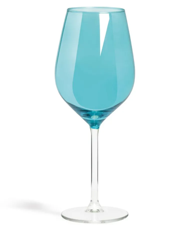 Calici vino, 6 pezzi, vetro, azzurro