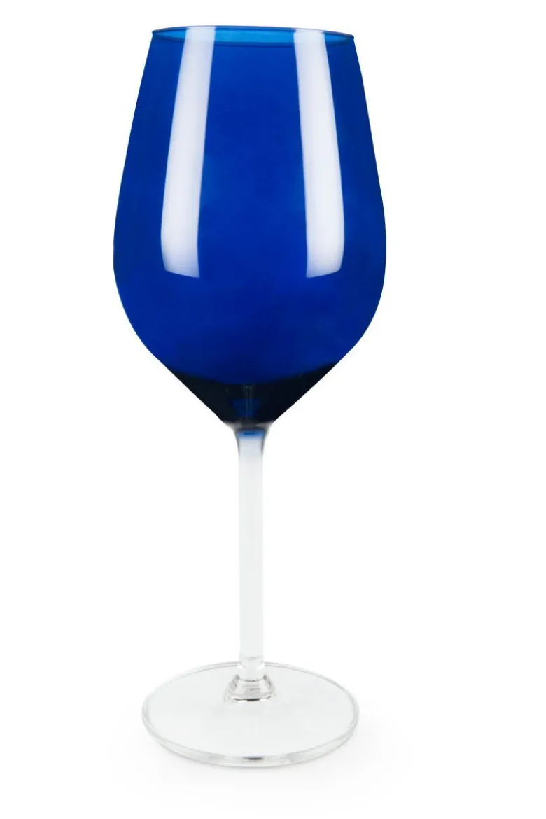 Calici vino, 6 pezzi, vetro, blu