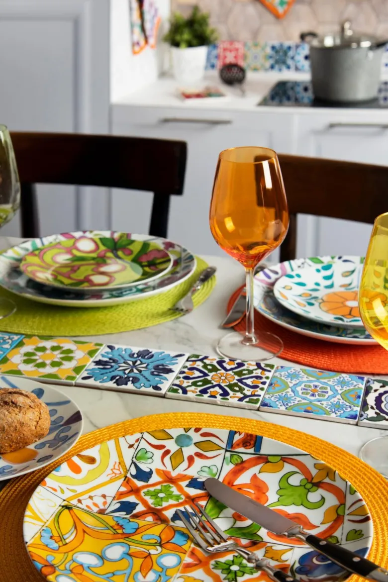 Calici vino, 6 pezzi, vetro, giallo