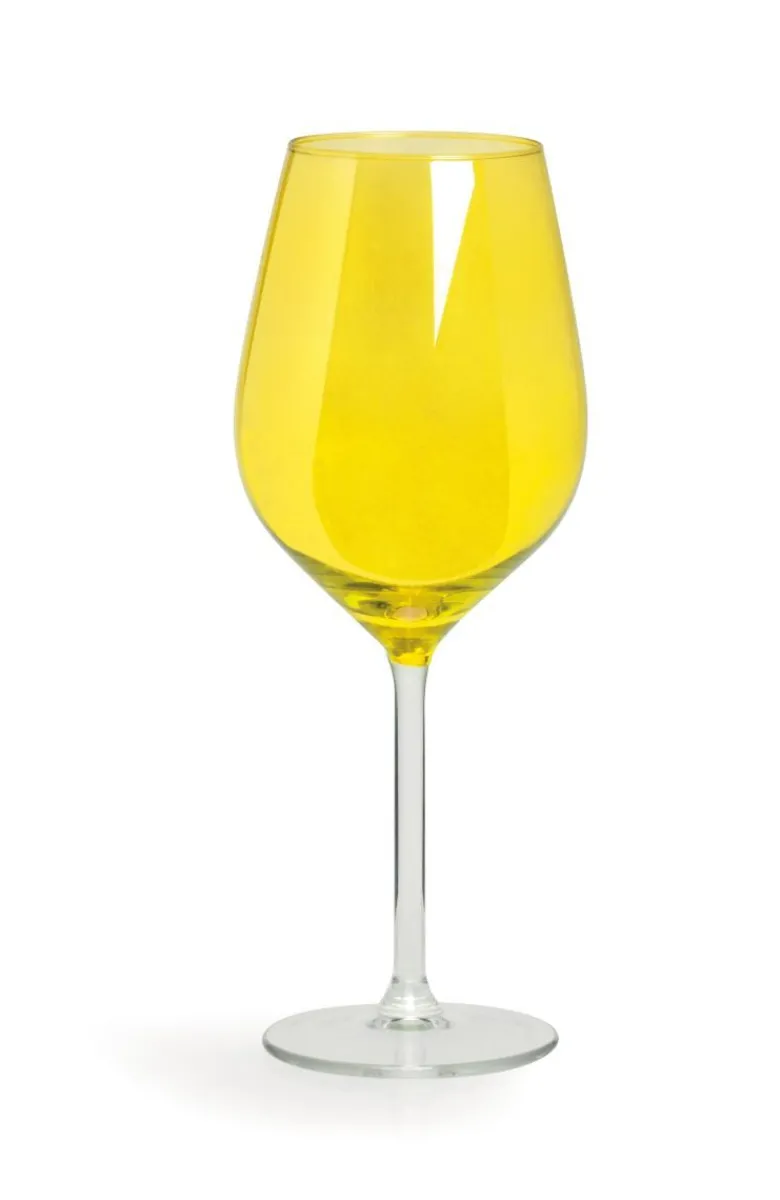 Calici vino, 6 pezzi, vetro, giallo
