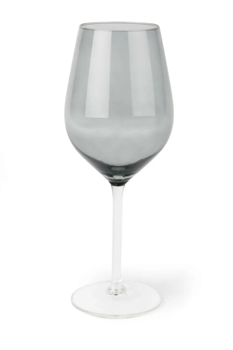 Calici vino, 6 pezzi, vetro, grigio