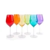 Calici vino, 6 pezzi, vetro, multicolore