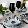 Calici vino, 6 pezzi, vetro, nero