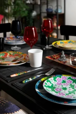 Calici vino, 6 pezzi, vetro, nero