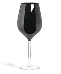 Calici vino, 6 pezzi, vetro, nero