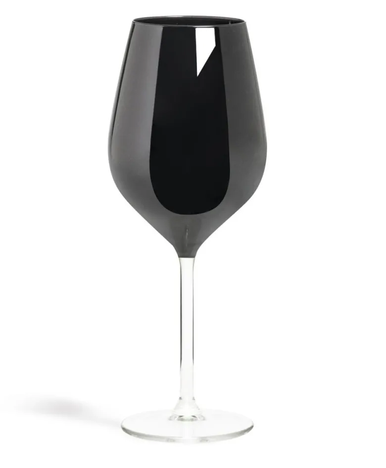 Calici vino, 6 pezzi, vetro, nero