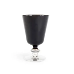 Calici vino, 6 pezzi, vetro, nero
