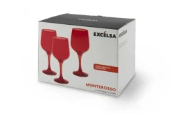 Calici vino, 6 pezzi, vetro, rosso