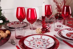 Calici vino, 6 pezzi, vetro, rosso