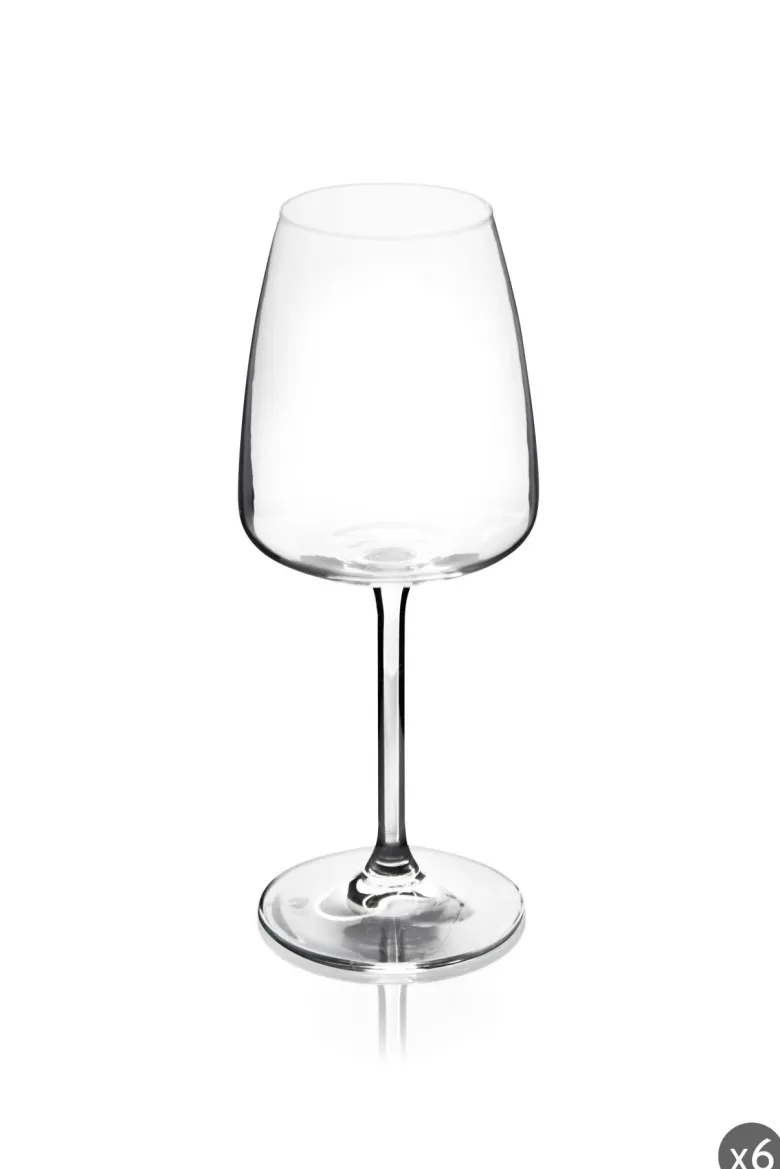 Calici vino, 6 pezzi, vetro trasparente