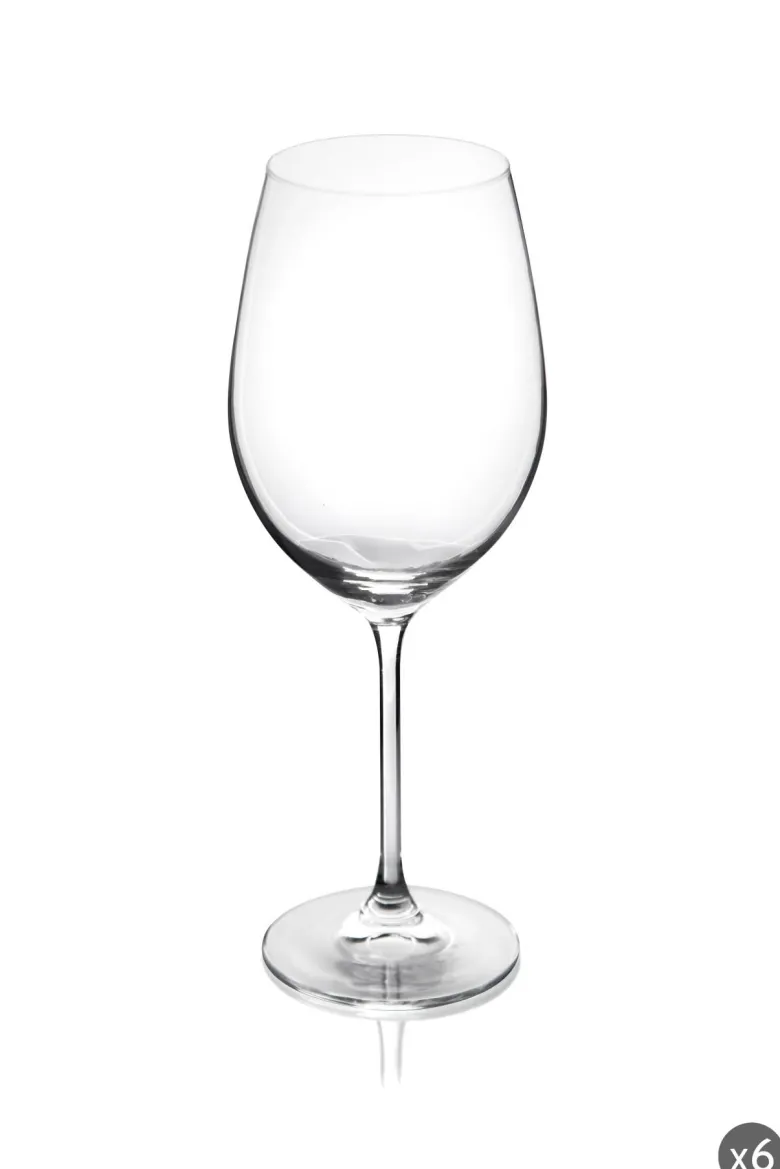 Calici vino, 6 pezzi, vetro trasparente