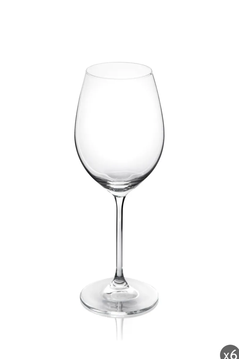 Calici vino, 6 pezzi, vetro trasparente