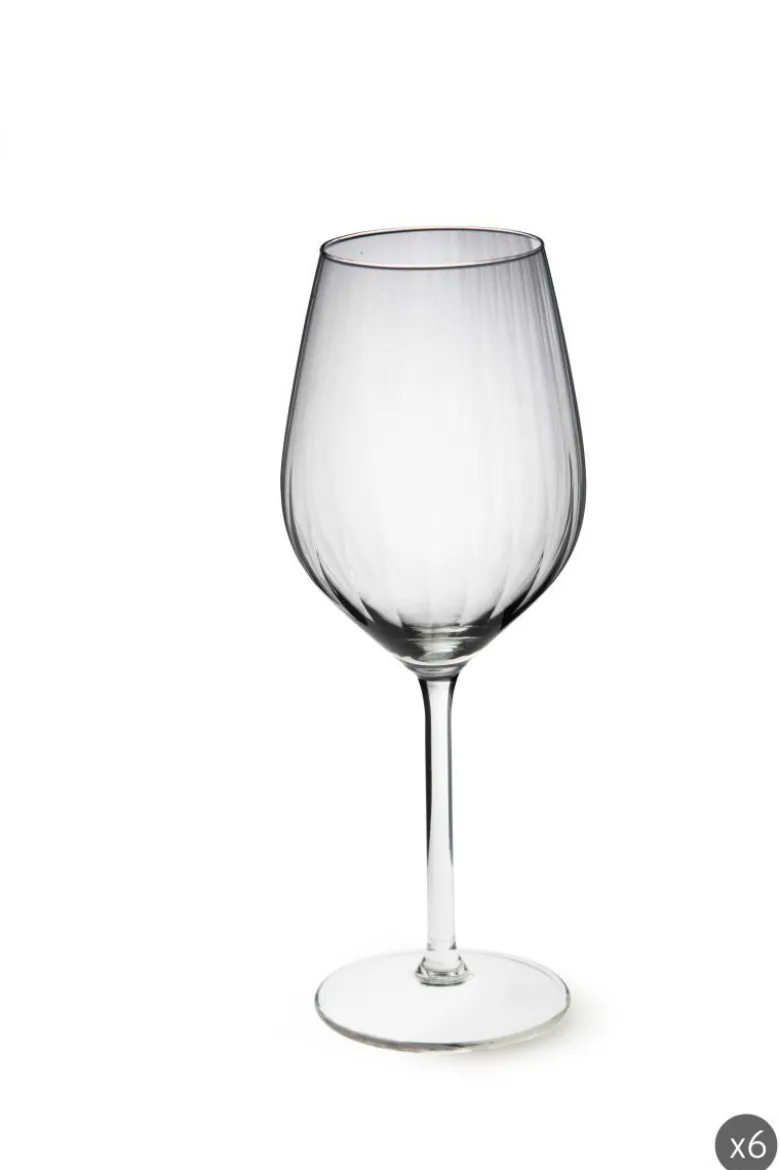 Calici vino, 6 pezzi, vetro trasparente