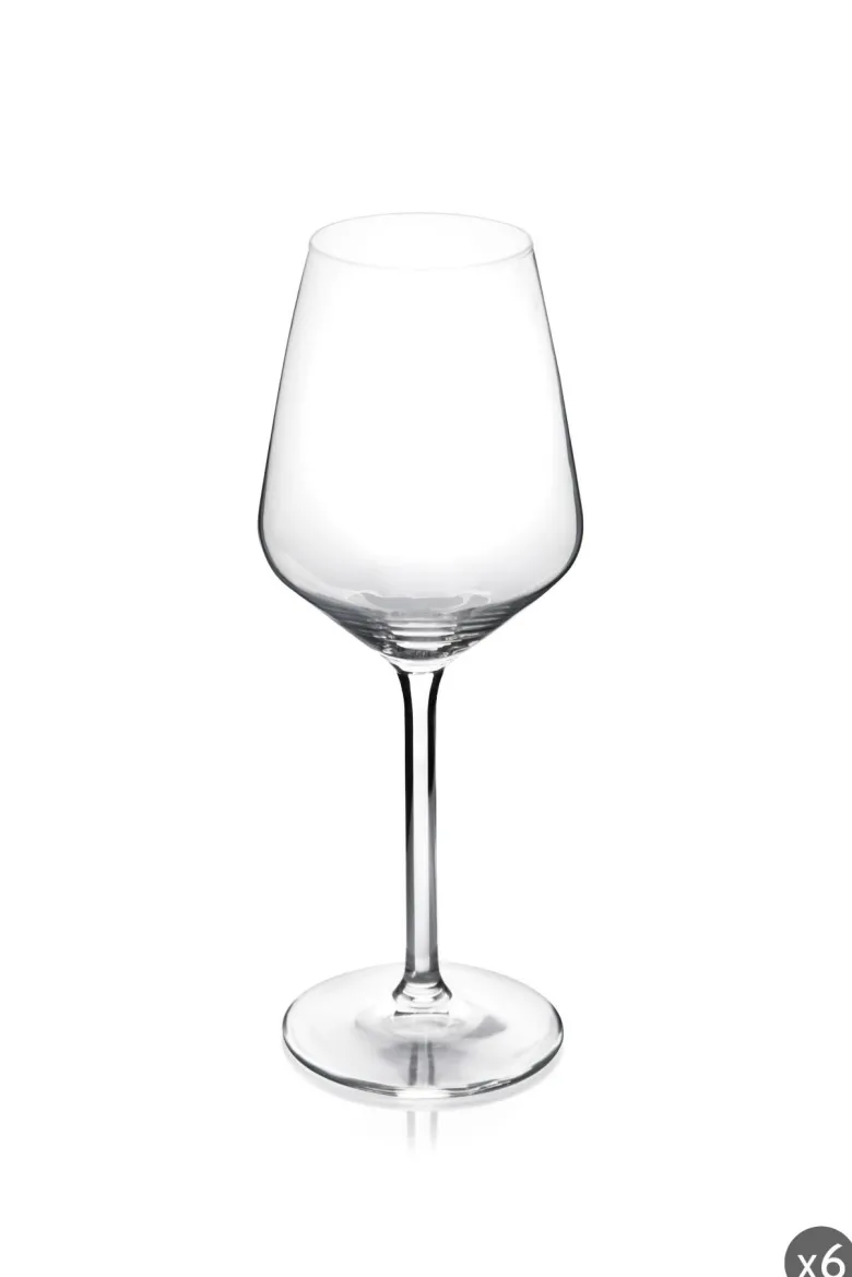 Calici vino, 6 pezzi, vetro trasparente