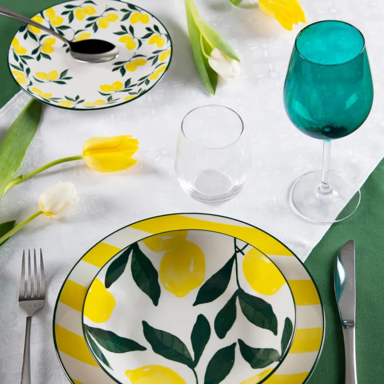 Calici vino, 6 pezzi, vetro, verde