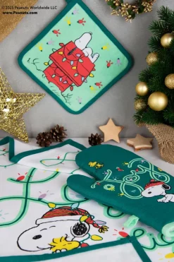 Canovaccio e presina, guanto forno,100% cotone, peanuts
