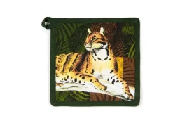Canovaccio, presina e guanto forno, 100% cotone, leopardo