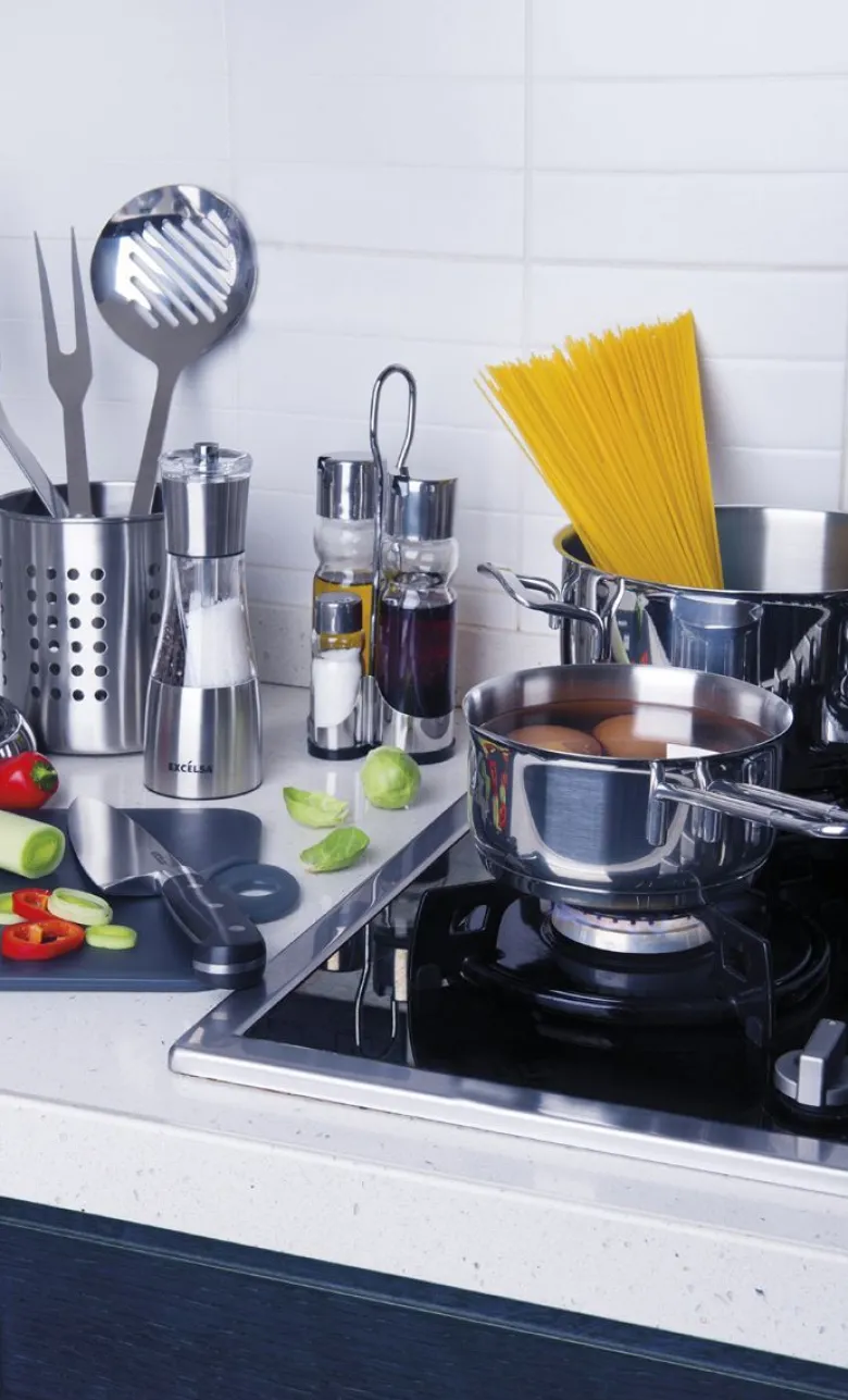 Casseruola, con becco, acciaio inox 18/10, 16 cm