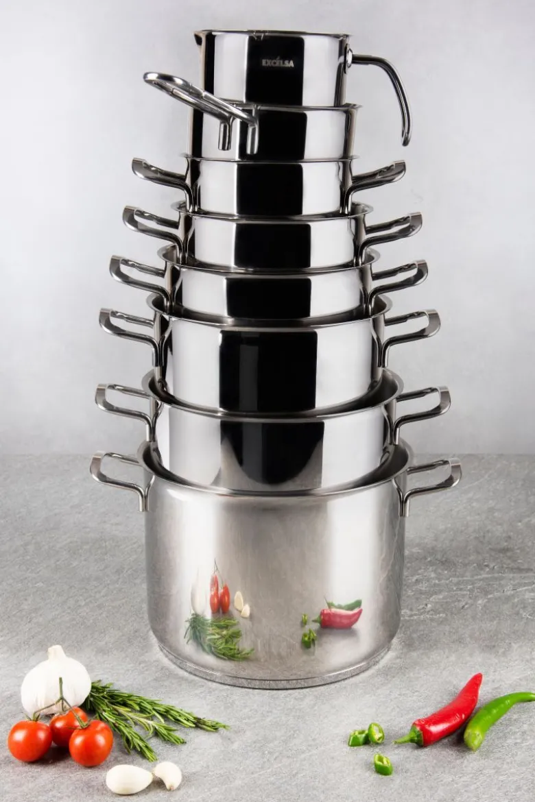 Casseruola, con becco, acciaio inox 18/10, 16 cm