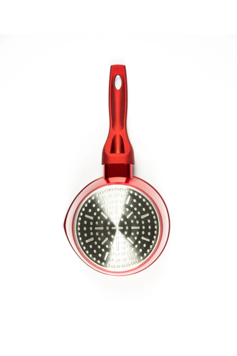 Casseruola con salvapadella, antiaderente, 16 cm, rosso