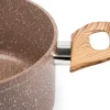 Casseruola, 1 pezzo, 20 cm, effetto legno e pietra