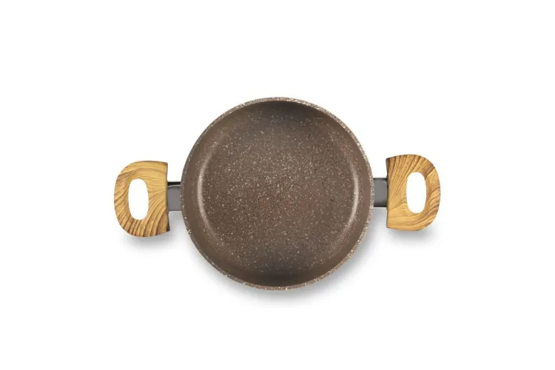 Casseruola, 1 pezzo, 20 cm, effetto legno e pietra