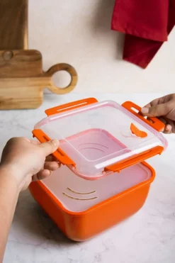 Contenitore cuoci riso con coperchio, con valvola