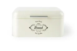 Contenitore porta pane, metallo, bianco, 30x20x15 cm