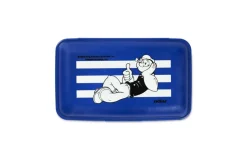 Contenitore portapranzo con posate, braccio di ferro, blu