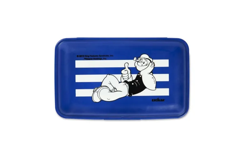 Contenitore portapranzo con posate, braccio di ferro, blu