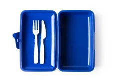 Contenitore portapranzo con posate, braccio di ferro, blu