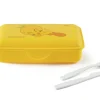 Contenitore portapranzo con posate, titti, giallo