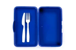 Contenitore portapranzo con posate, stile giapponese, blu