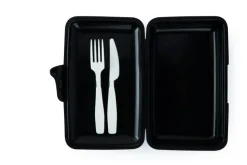 Contenitore portapranzo con posate, joker, nero