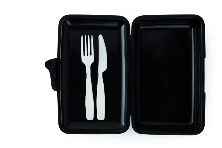 Contenitore portapranzo con posate, joker, nero