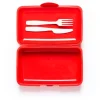 Contenitore portapranzo con posate, olivia, rosso