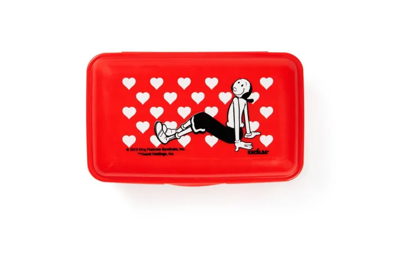 Contenitore portapranzo con posate, olivia, rosso