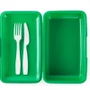 Contenitore portapranzo con posate, serpeverde, verde